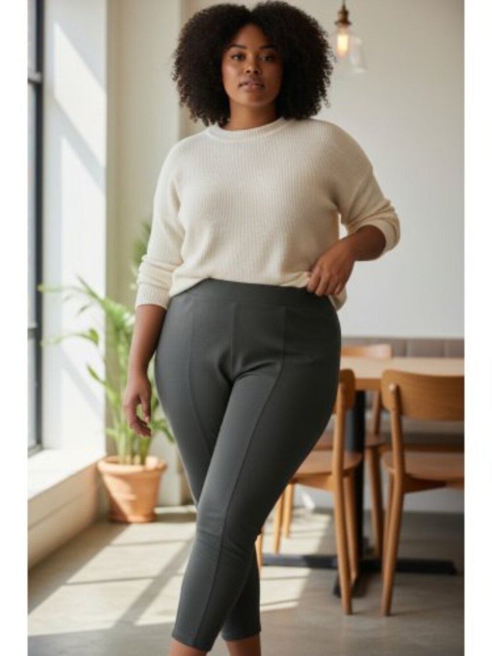 STYLE & CO Olive Green Stretch Pants Leggings Ladies Plus size 24W